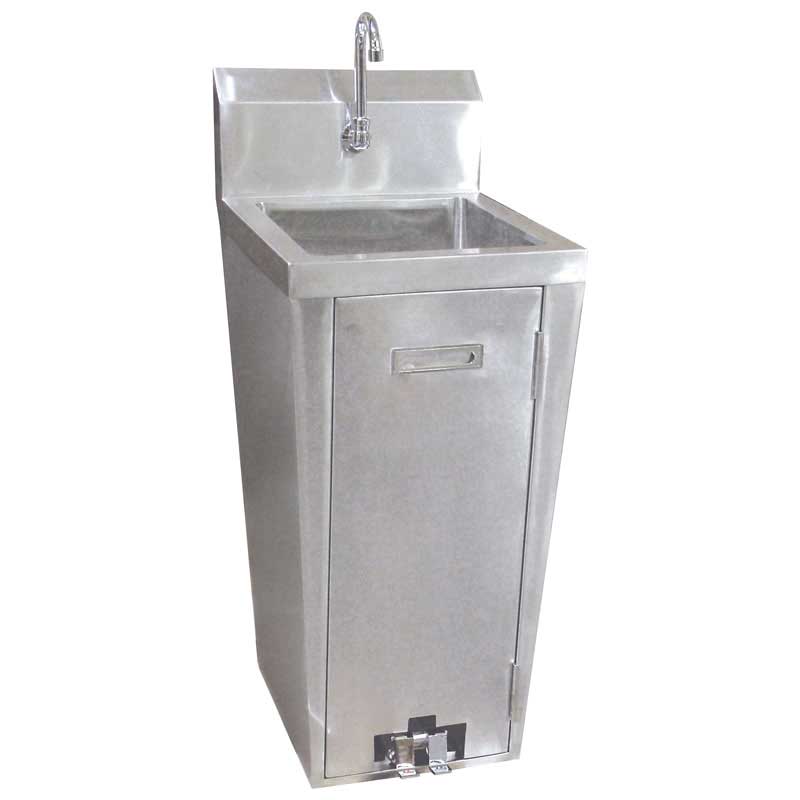 Stainless Steel Pedestal Sink with Foot Valve & Faucet