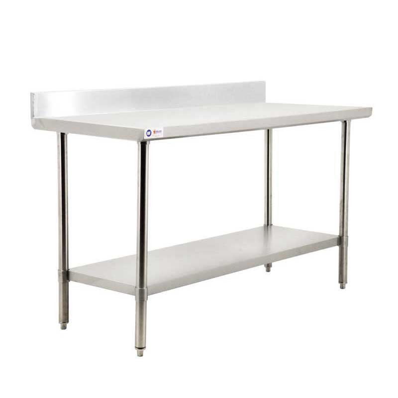 24" x 60" All Stainless Steel Work Table with Backsplash