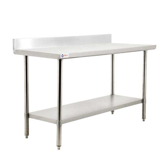 24" x 72" All Stainless Steel Work Table with Backsplash