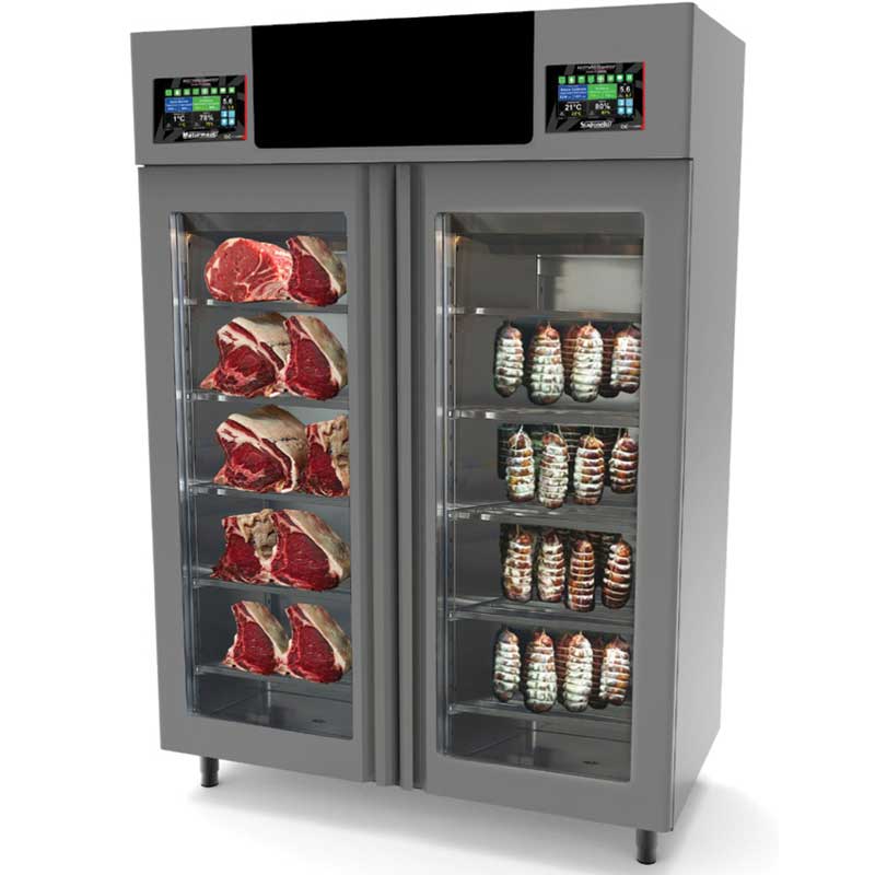 Stagionello® + Maturmeat® Combo 100+100 kg Cabinet with Climatouch® & Fumotic®