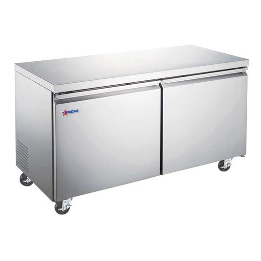 60" Undercounter Freezer With Two Doors, 1 5 Cu.Ft. (425 L) Capacity