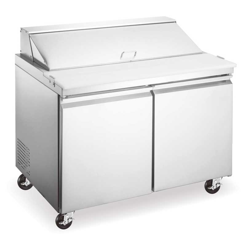 Aurora 36" Mega Refrigerated Prep Table, 2 Doors, 9 Cu.Ft Capacity